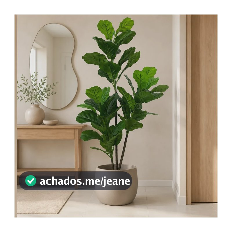 Planta Artificial Realista Grande Alta Decoração Para Sala Escritório Ficus Lyrata Toque Real Luxo