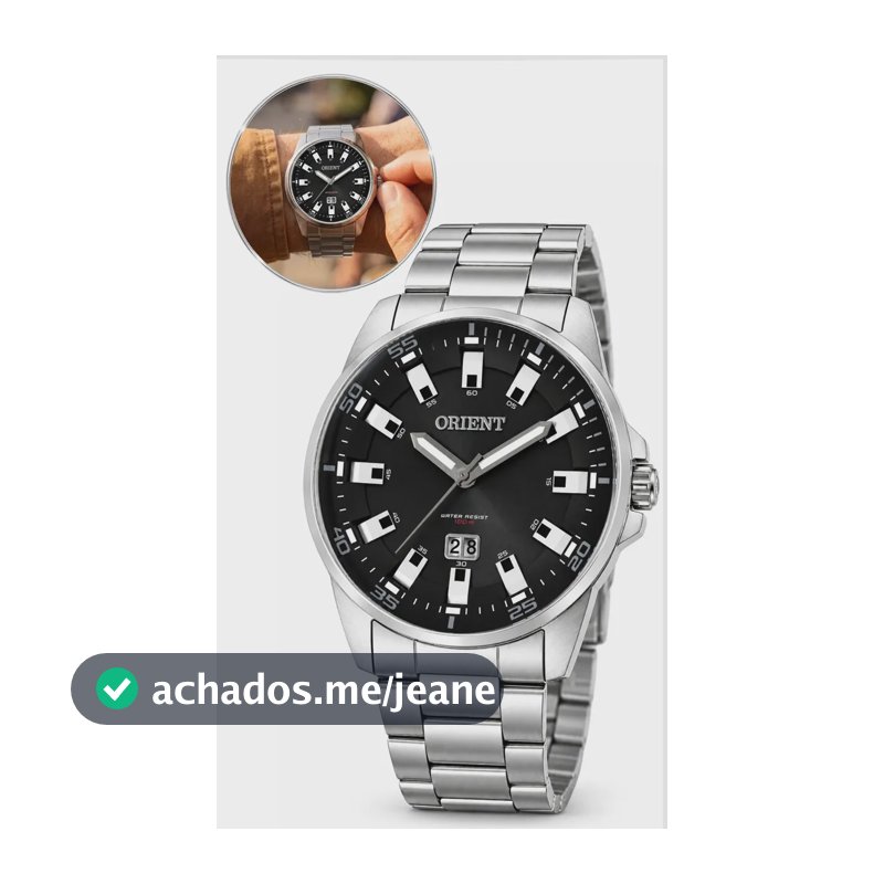 Relógio Masculino Orient Prateado Quartzo Analógico Fundo Preto Prova D'água 100M