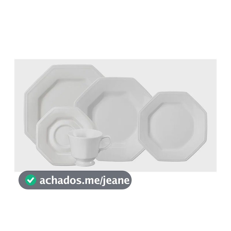 Aparelho de Jantar 20 Peças Porcelana Prisma Branco Schmidt