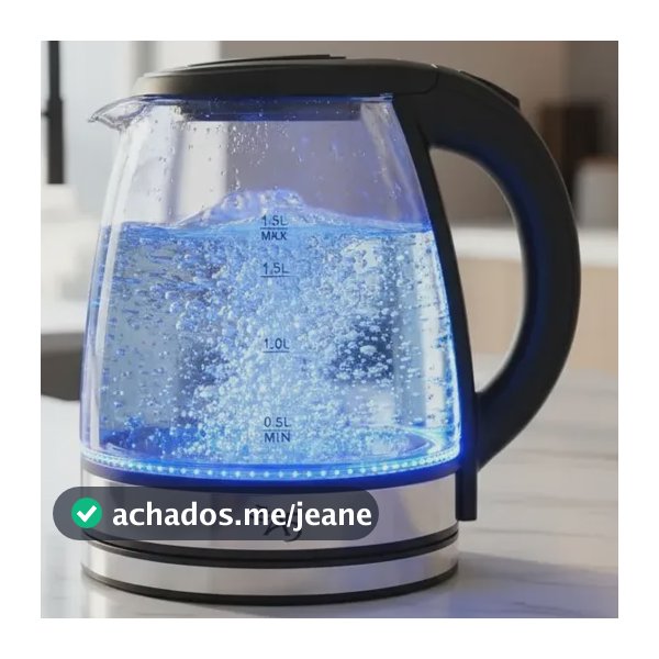 Chaleira Elétrica Vidro Inox 1,8l Bule Jarro Garrafa Luz Led