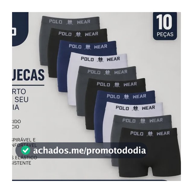Kit 10 Cuecas Masculinas Box Microfibra Polo Wear