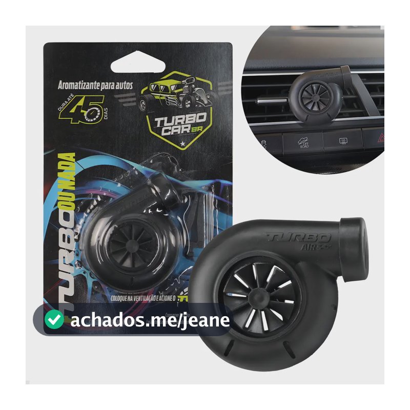 Aromatizante Automotivo Turbo Car Br Vanilla Cor Preto Clipe Ar