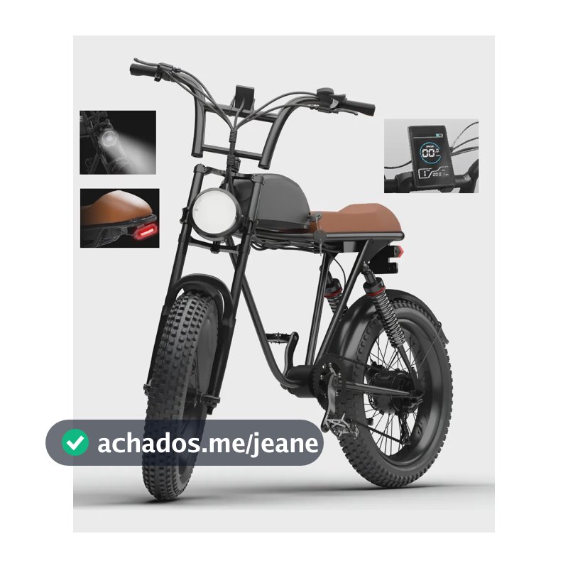 Bicicleta Bike Elétrica 750w 2026 40km/h 60km Off-road 120kg Preto/marrom-08