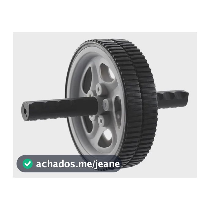 Roda de Exercícios Abdominais Kikos Preta com Apoio Antiderrapante