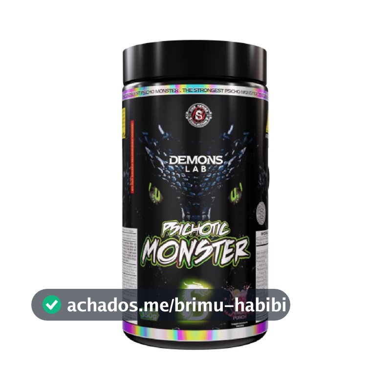 Pré Treino Psichotic Monster 350g Demons Lab Sabor Ponche de Frutas