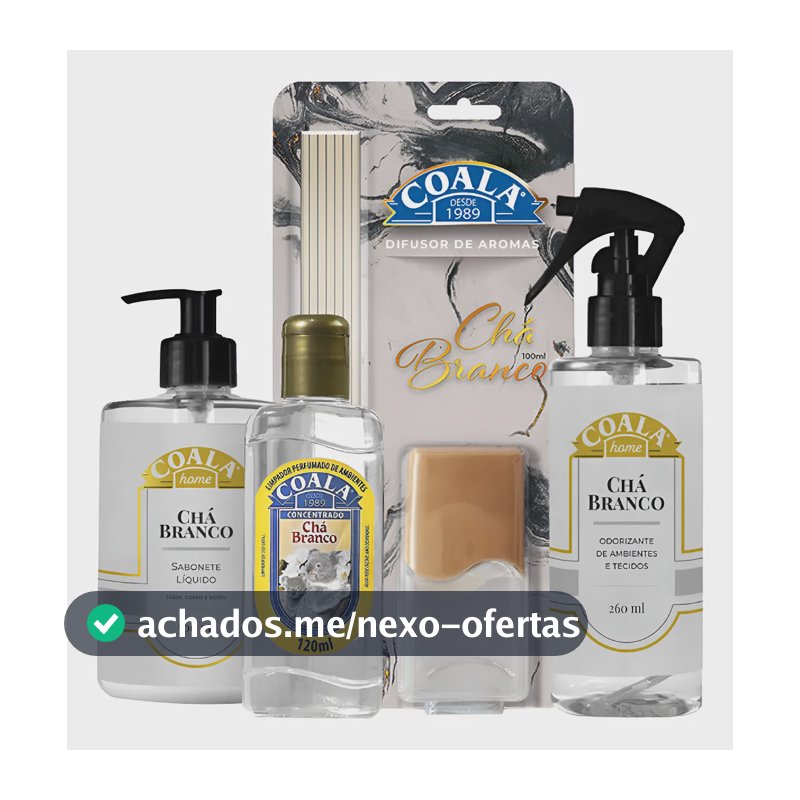 Kit Coala Home Chá Branco com Difusor 100ml e Spray 260ml