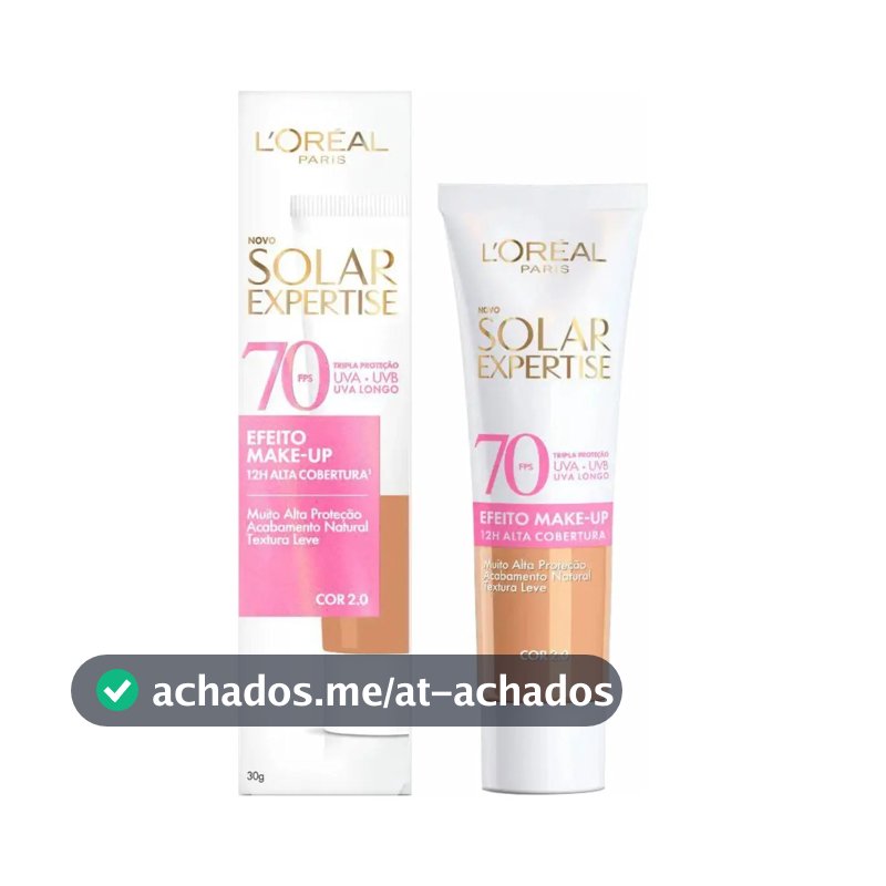 Protetor Solar Facial com Cor FPS 70 Alta Cobertura - L'Oréal Paris Solar Expertise Efeito Make Up 30g