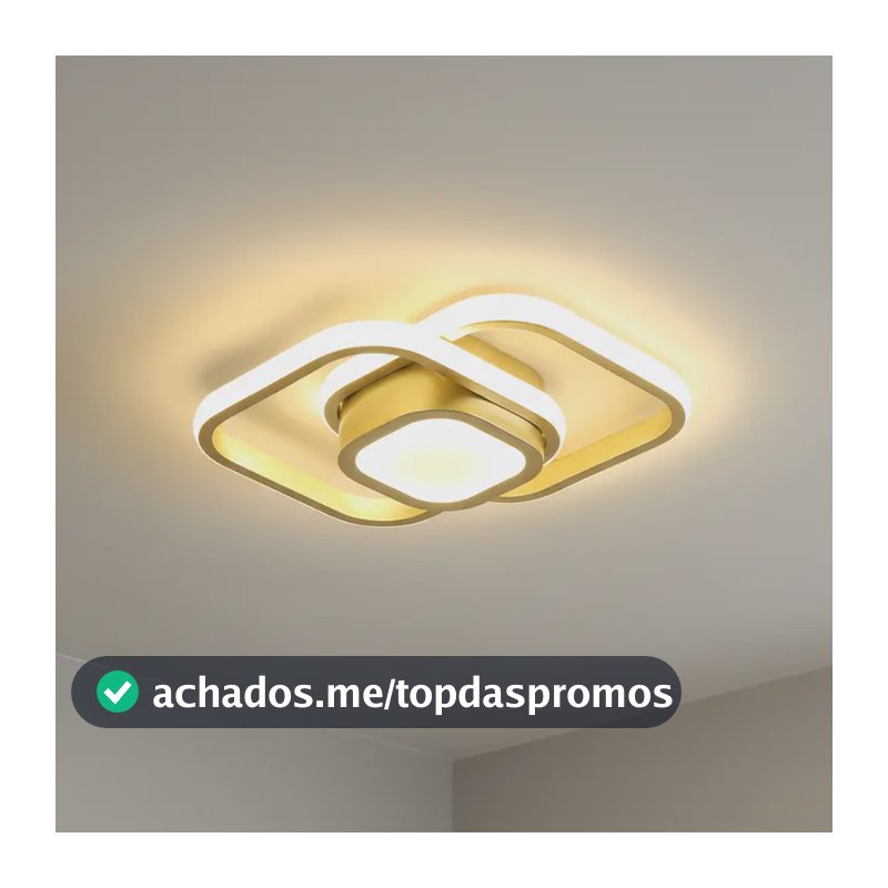Luminária De Teto Moderna,plafon Sobrepor Lustre Led 3 Em 1 127/220v Cor Dourada