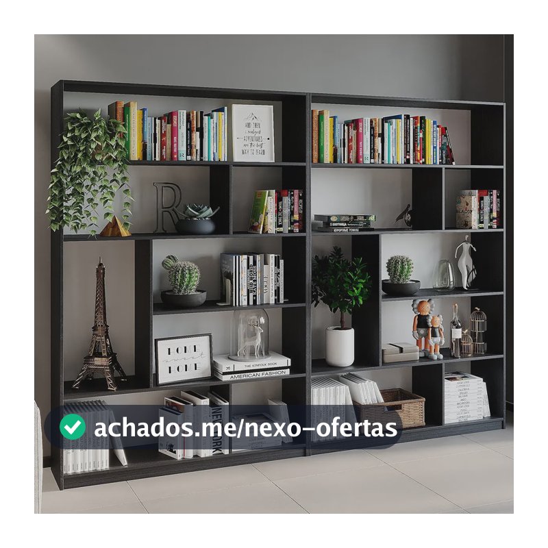 Kit 2 Estante Para Livros 180cmx240cm 4 Prateleiras Ge