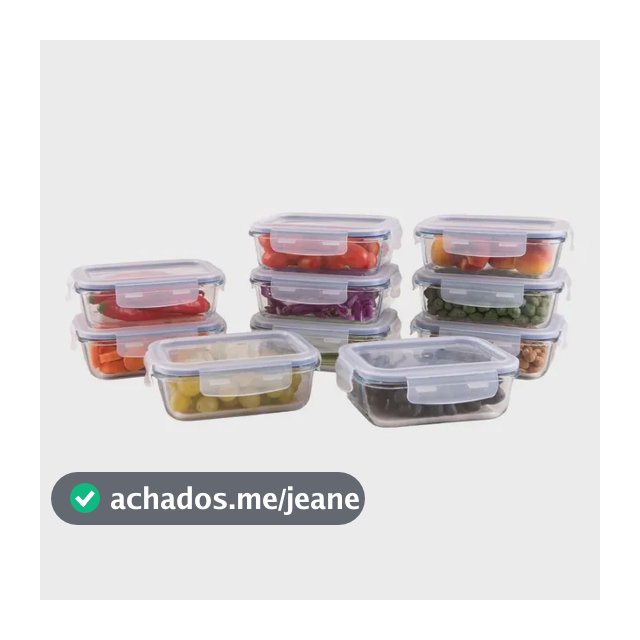 Jogo De Potes De Vidro Com Tampa Lock & Stock 640ml 10 Peças Transparente