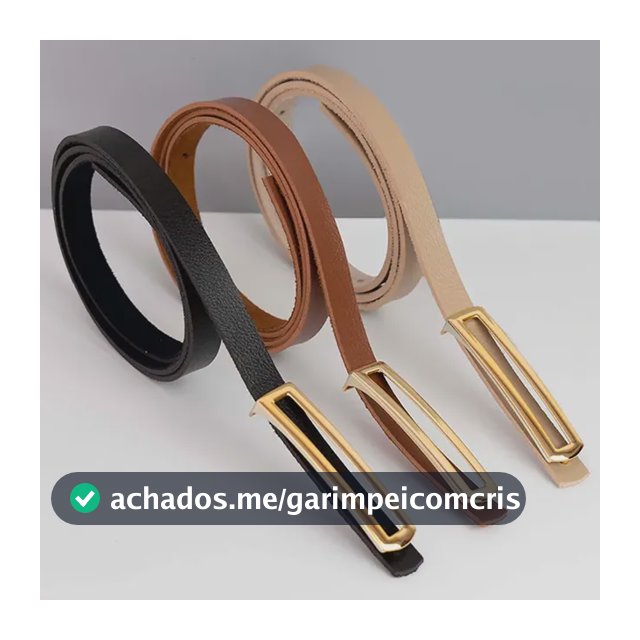 Kit 3 Cintos Femininos Modelador Fino Couro Sintético Luxo Marrom/preto/nude Único