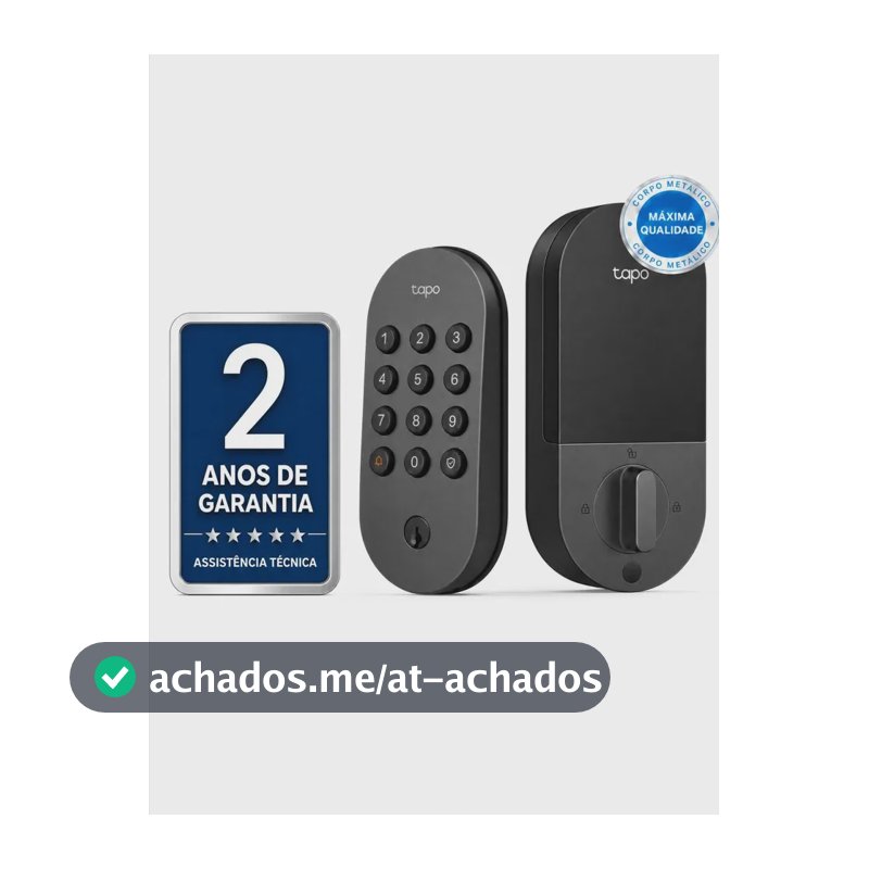 TP-Link Tapo DL100 Fechadura Digital Inteligente Wi-Fi com Até 200 Senhas, Acesso Remoto pelo Aplicativo, Travamento Automático, 2 Chaves de Reserva, Bateria de Até 7 Meses e IP54