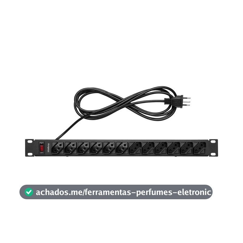 Protetor Eletrônico Com 12 Tomadas Para Rack Epr 212+ Preto Intelbras 110v/220v