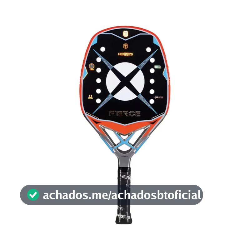 Raquete De Beach Tennis Heroes Fierce 2026 Carbono Silver 12k com tratamento