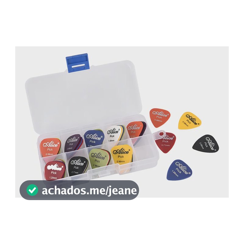 Kit 50 Palhetas Alice Guitarra Violão Baixo ABS Espessuras Diversas