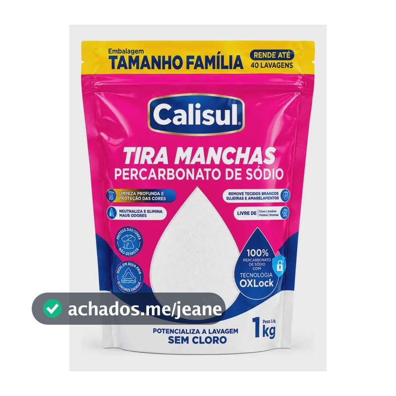 Percarbonato De Sódio 100% Tira Manchas Calisul - Roupas Brancas E Coloridas Percarbonato Sódio