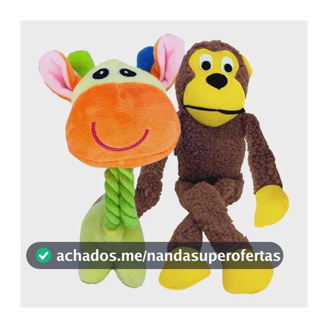 Kit 2 Pelúcias P/cachorro,macaco E Girafa C/apito Savana Pet