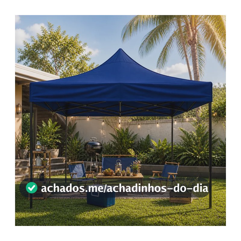 Tenda Sanfonada Gazebo 3x3 Articulada Pesca Praia Camping Azul-escuro