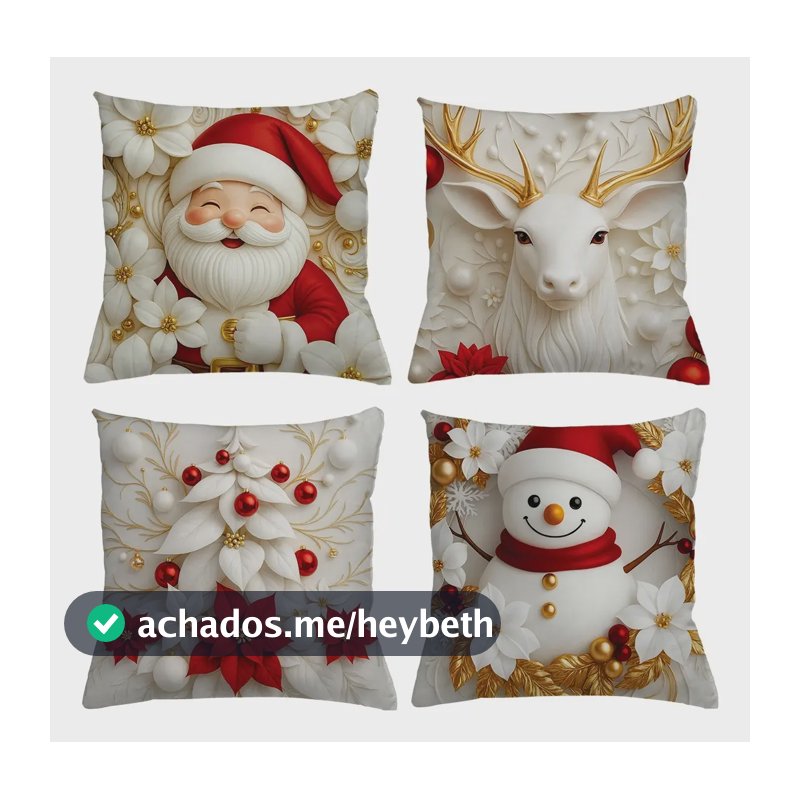 4 Capas De Almofada Natalina 40x40 Sublimada Natal Decoração Cor Estampa Cor 14