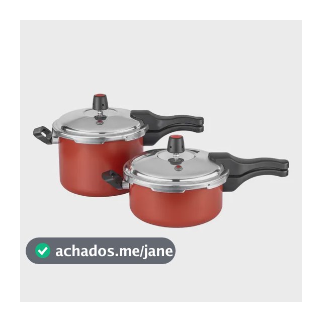 Jogo 2 Panela De Pressao 4,5 Litros E 3 Litros Antiaderente Cor Vermelho