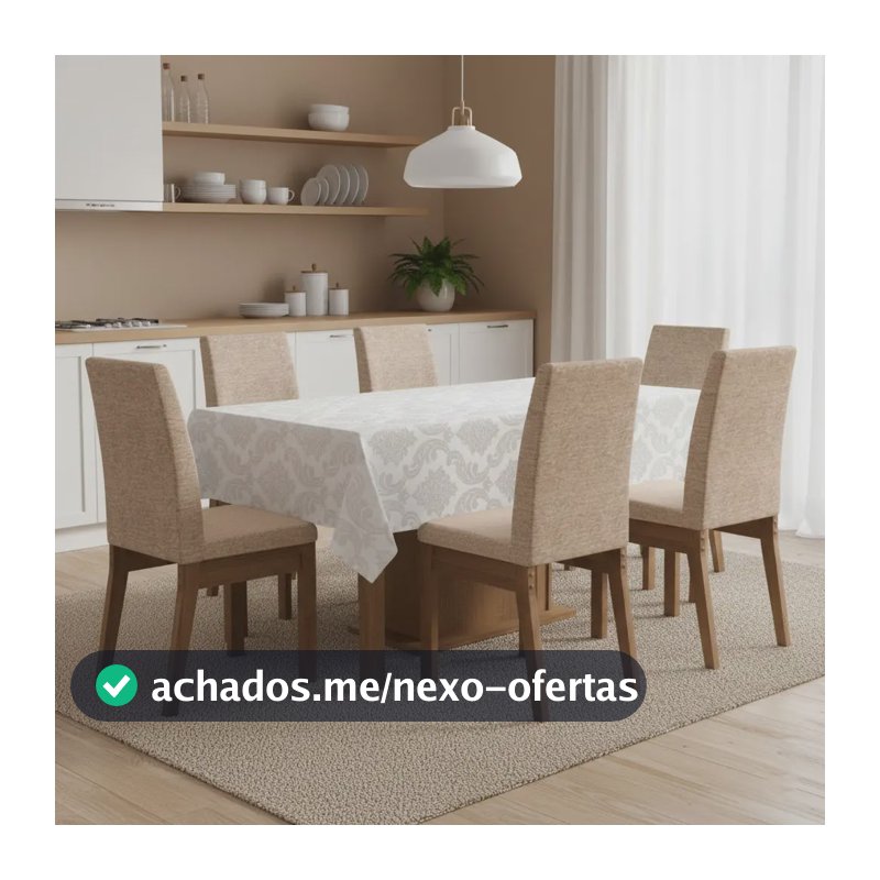 Toalha De Mesa De 6 Lugares Tecido Jacquard Retangular.