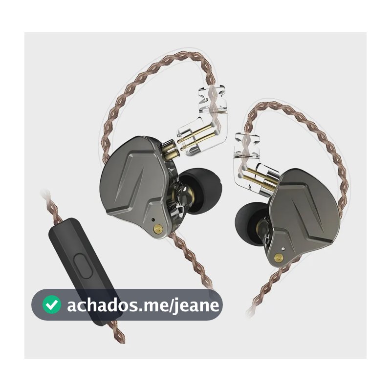 Fone De Ouvido In-ear Kz Zsn Pro Gamer Dj Com Microfone Grey