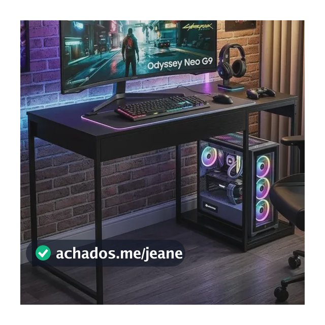 Escrivaninha Gamer Mesa Para Computador Com Suporte Para Cpu Preto