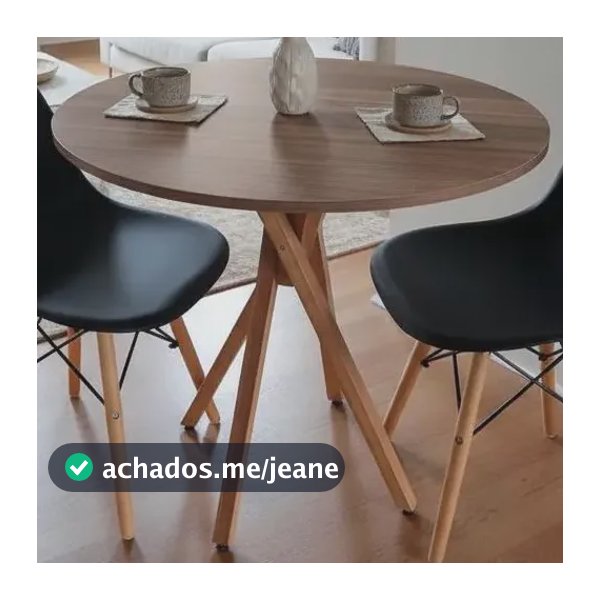 Mesa Jantar Redonda Madeira 80cm Estilo Industrial