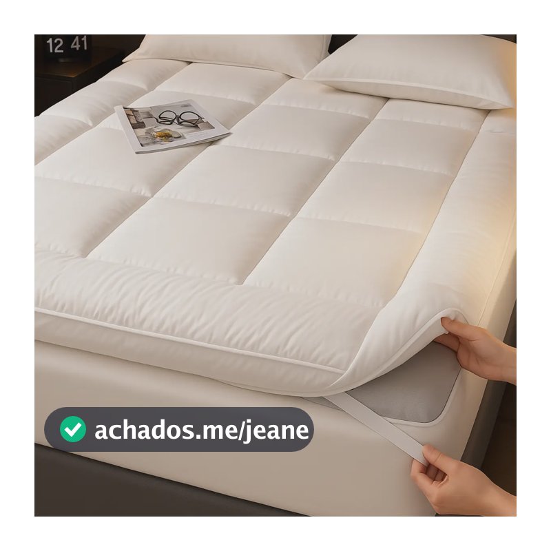 Pillow Top Protetor Colchão Casal 400 Fios Casa Casual Branco
