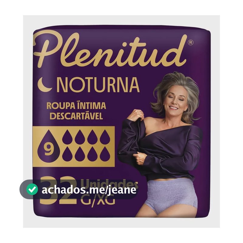Plenitud Noturna Roupa Íntima Descartável Máxima Absorção G/XG - 32un