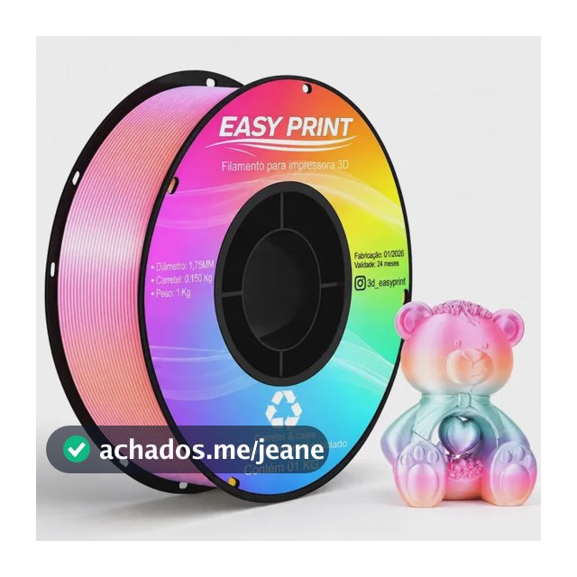 Filamento Pla + High Speed Para Impressão 3d Rolo 1kg Easy Print 3d Cor Silk Candy