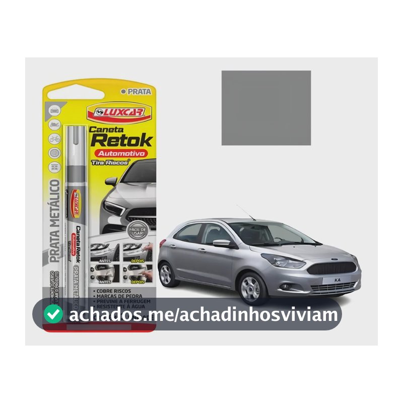 Caneta Retok Tira Riscos Automotivos Diversas Cores Luxcar Cor Prateado