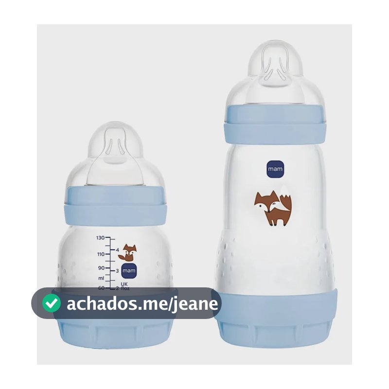 Kit 2 Mamadeiras Easy Start Set 130/260ml Azul - MAM