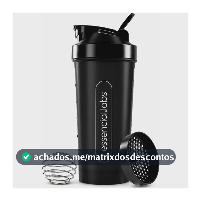 COQUETELEIRA / SHAKER Academia BPA Free Cor Preto - 600ml