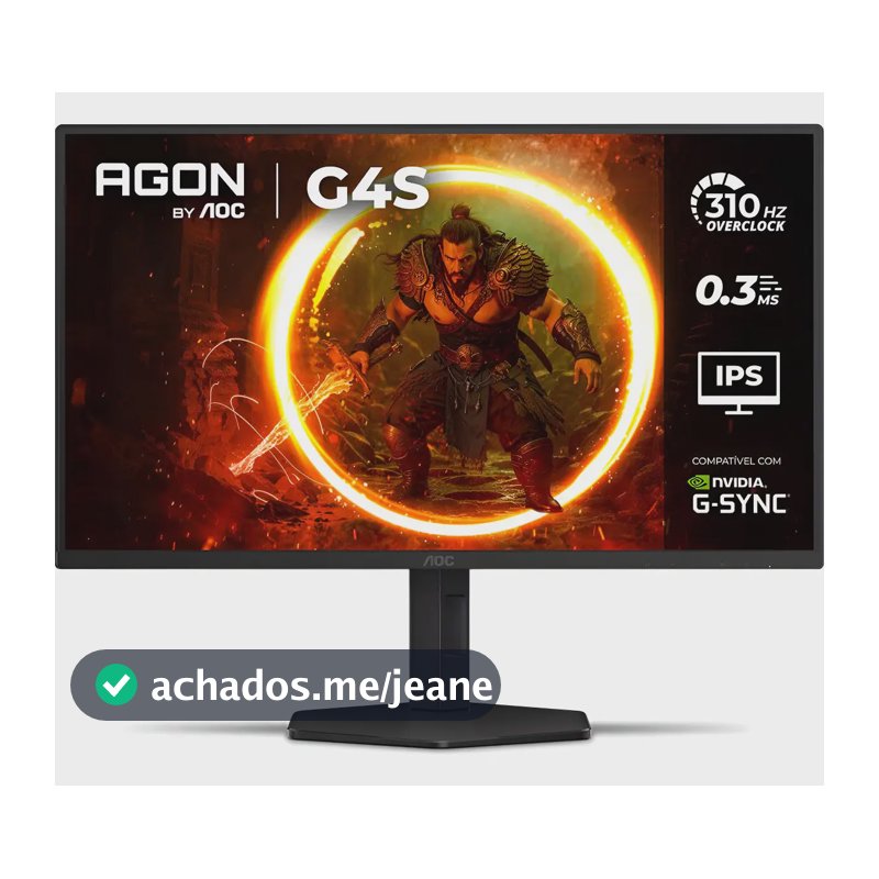 Monitor Gamer AOC AGON G4S 25" 310Hz 0.3ms HDR400 IPS Base Ajustável 25G4S/P Preto