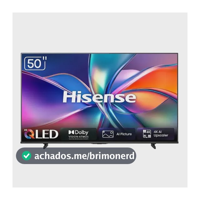 Smart TV Hisense HI-QLED 4K 50" polegadas com Processador AI, Dolby Vision Atmos e Compatibilidade Alexa - 50Q6QVV