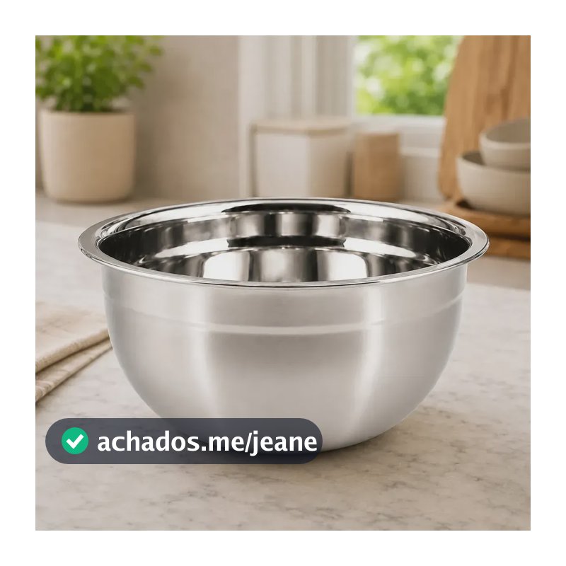 Tigela Inox Profissional Bowl 26cm Cozinha Multiuso Funda