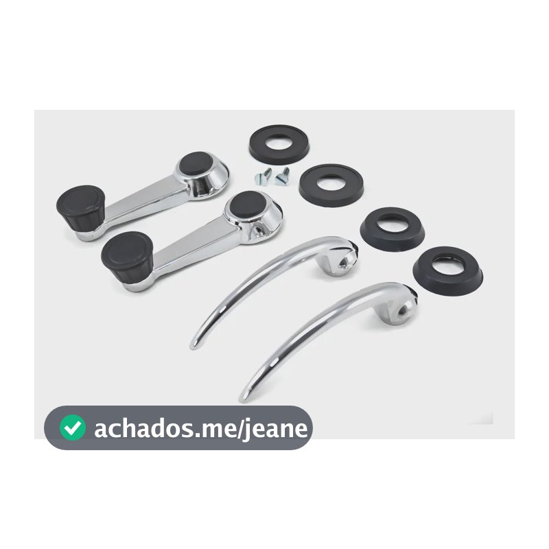 Kit Manivelas Maçanetas Cromadas Portas - Fusca 70 A 77 Cromada