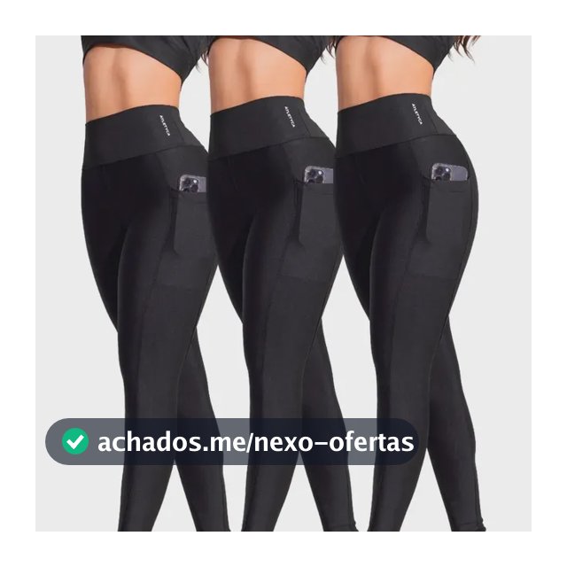 Kit 3 Legging Com Bolso Fitness Feminino Atletyca