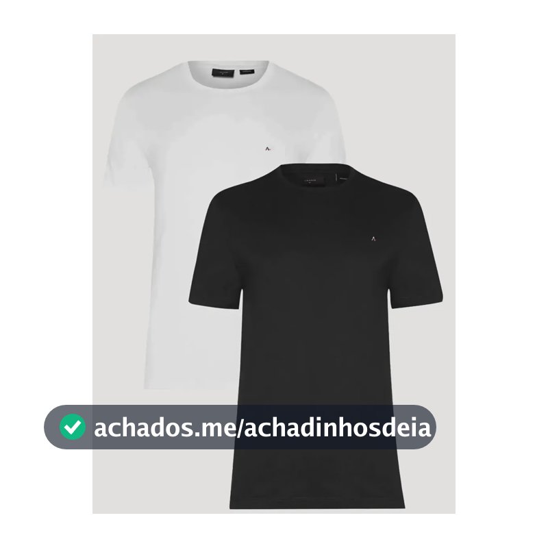 Kit Camisetas Aramis Basic Lisa Preta/branca Preto/branco M/m