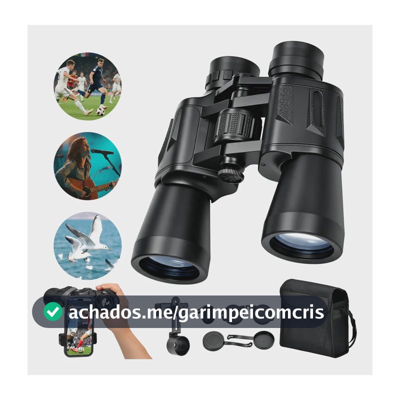 Veibot Binóculo Profissional 20x50 Longo Alcance Antineblina Preto