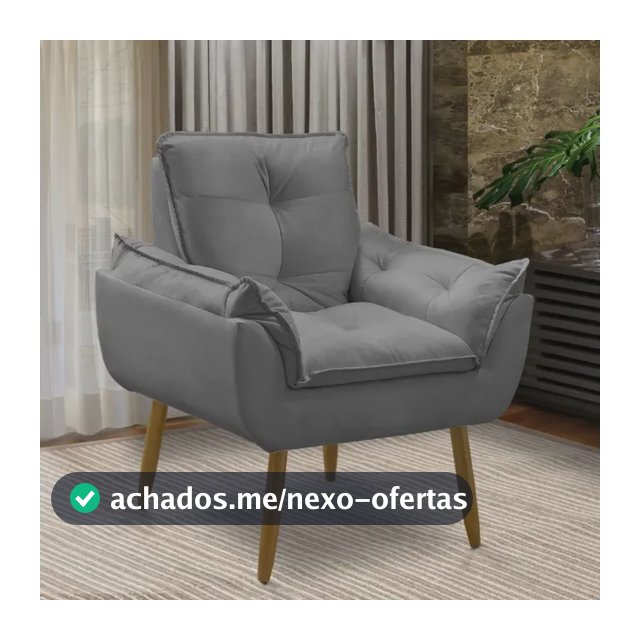 Poltrona Decorativa Opala Suede Para Sala Arapongas Luxo