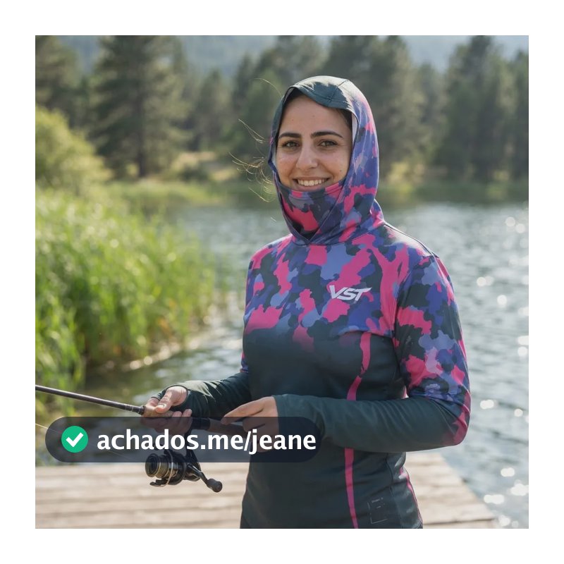 Camisa De Pesca Feminina /capuz,buff,dedal Fúcsia P