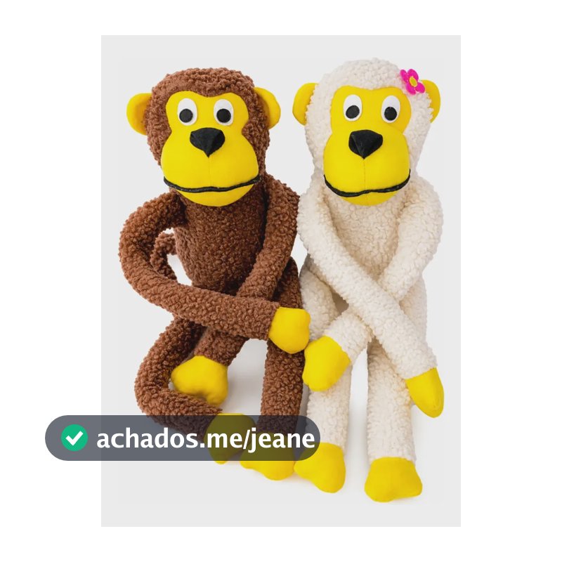 Kit 2 Pelúcia P/ Cachorro, Macaco E Macaca Apito Savana Pet