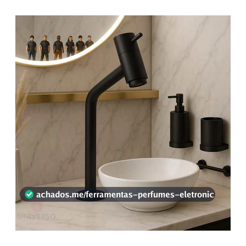 Universo Das Torneiras Torneira Banheiro Alta Preta Fosco Lavatório Cuba Pia Bica Alta M2023 Universo Das Torneiras
