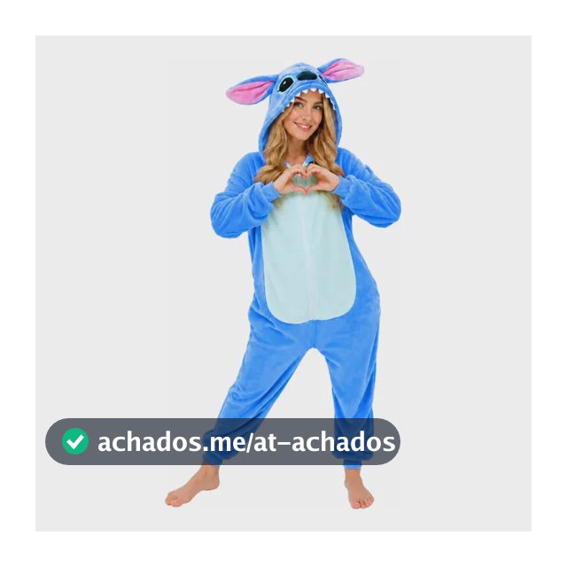 Pijama Macacão Kigurumi Stitch Feminino Adulto Plush Zíper