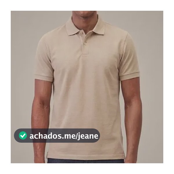 Camisa Polo Piquet Básica Masculina Hering 100% Algodão Bege Piquet M
