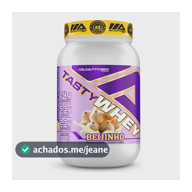 Suplemento Tasty Whey 3w Gourmet Whey Protein Adaptogen Science Pote 900g Sabor Beijinho