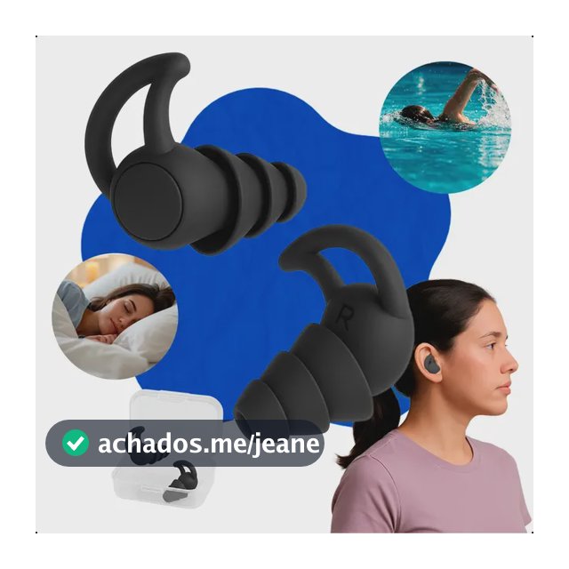 Protetor Auricular Conforto Higiene Segurança Para Dormir Natação Estudar Trabalhar Viajar E Esportes Preto , Anti-ruído