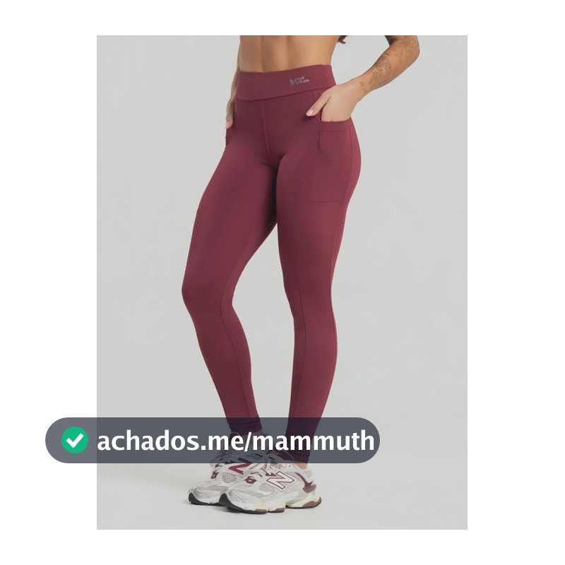 Calça Legging Fitness Feminino Bolso Cintura Alta Balance Marsala Balance P